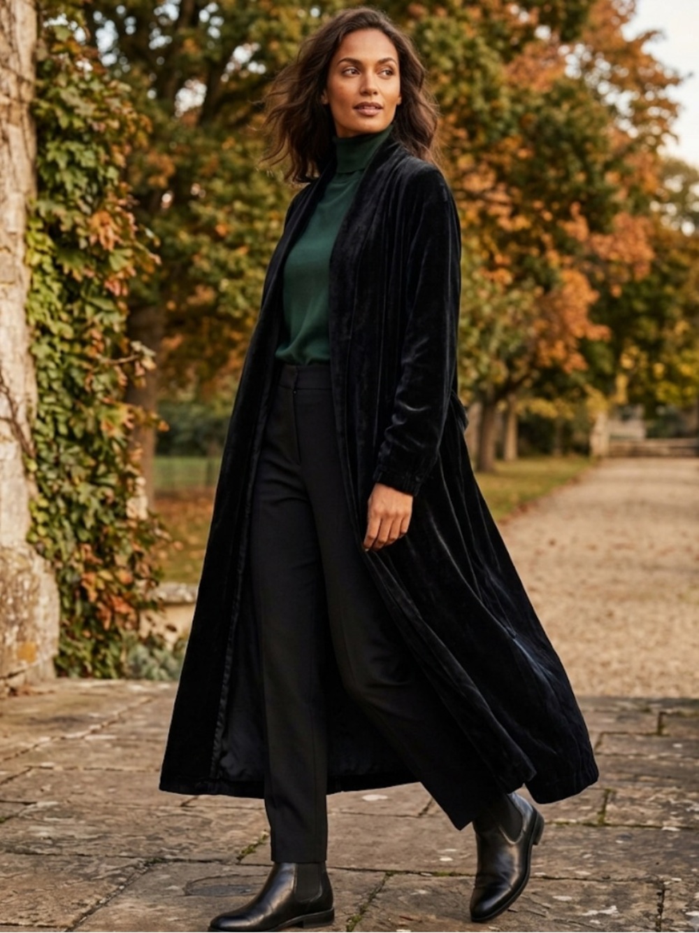 ALEX EVENINGS Black Velvet Swing Duster Long‎ Evening Holiday Jacket Coat L 80’s
